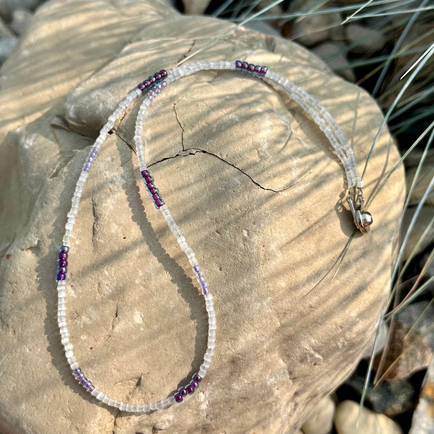 Purple Glass Bead Necklace