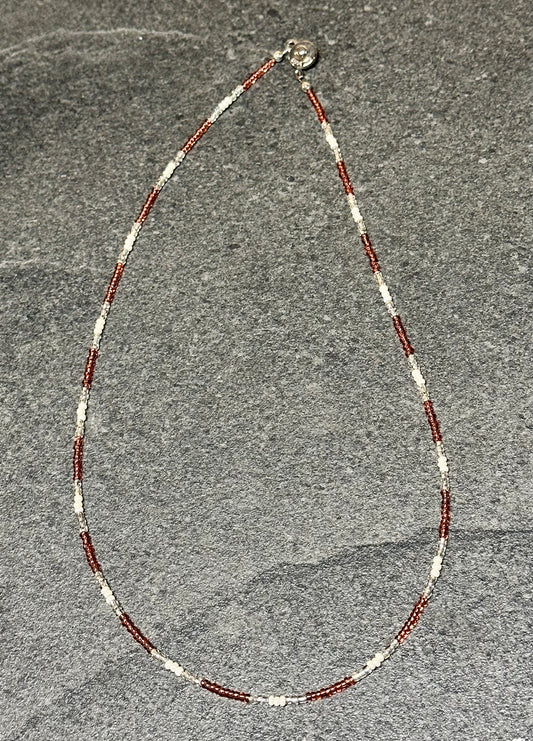 Vermillion Glass Bead Necklace