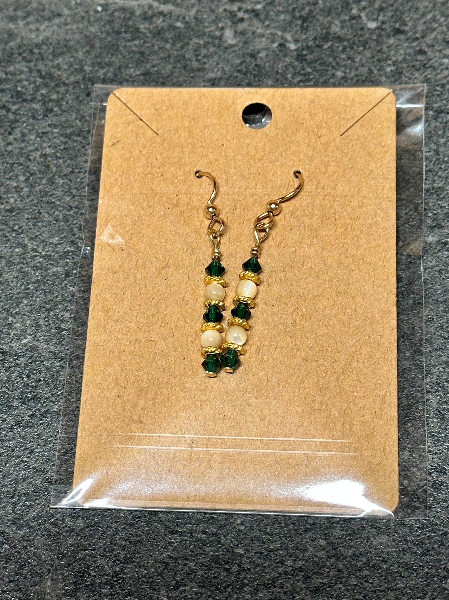 Green & Mother of Pearl Earrings